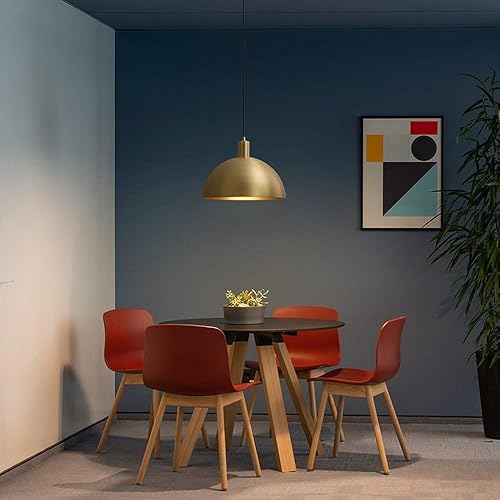 Miniatura 5 de Lámpara colgante dorada de mediados de siglo, moderna iluminación industrial para colgar en el techo, lámpara vintage ajustable de 59.1 pulgadas de