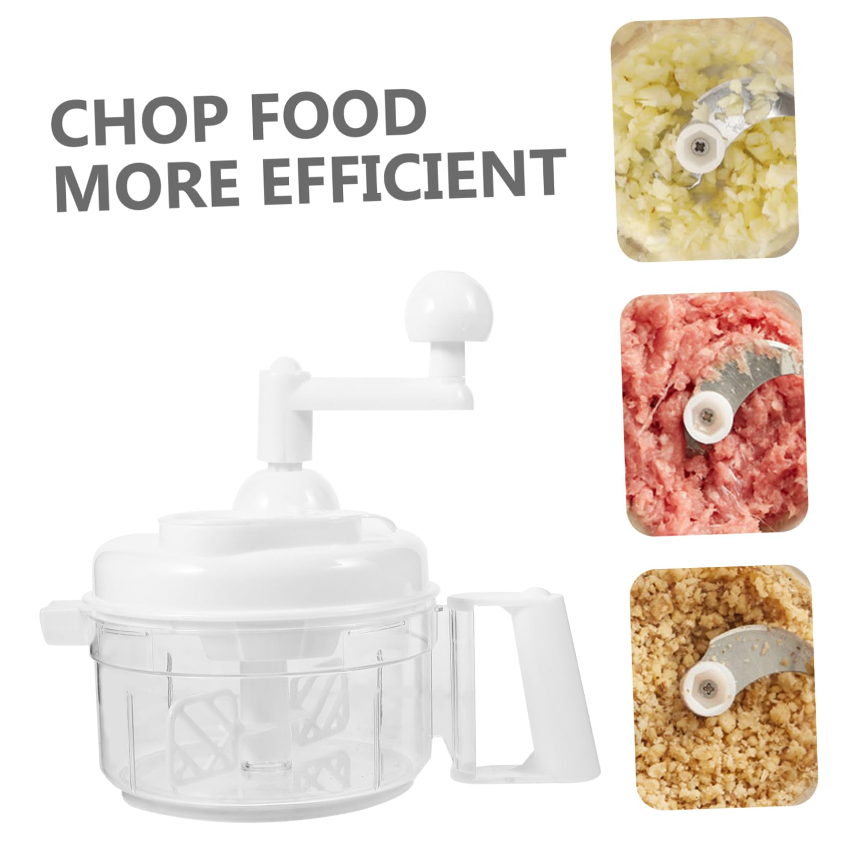 HOLIDYOYO Manual Three Blades Hand-powered Vegetable Slicer Mincer for Easy Chopping of Meat Fruits and Vegetables Random Color