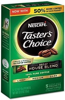Taster's Choice Decaf 5 Piece House Blend Instant Coffee Single Serve Sticks, 5 Count (Pack of 1)