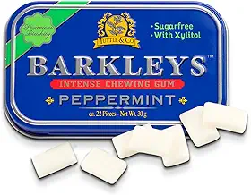 Barkleys sem açúcar, goma de menta com xilitol - hálito saudável refrescante e sabor duradouro - goma de mascar de menta sem açúcar, ceto, vegano - 1
