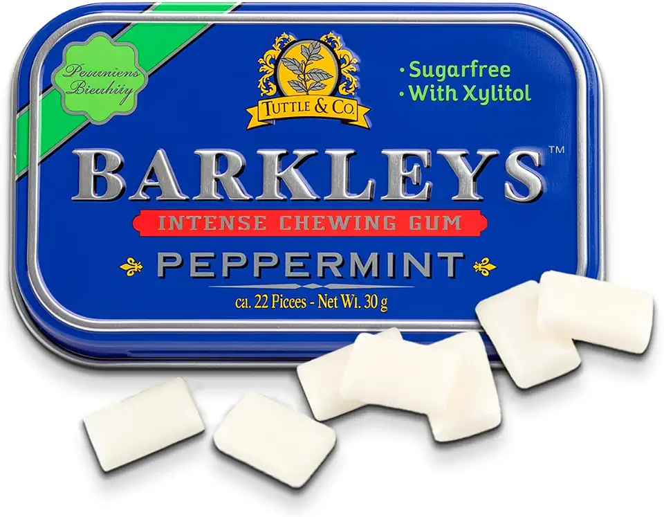 Barkleys sem açúcar, goma de menta com xilitol - hálito saudável refrescante e sabor duradouro - goma de mascar de menta sem açúcar, ceto, vegano - 1