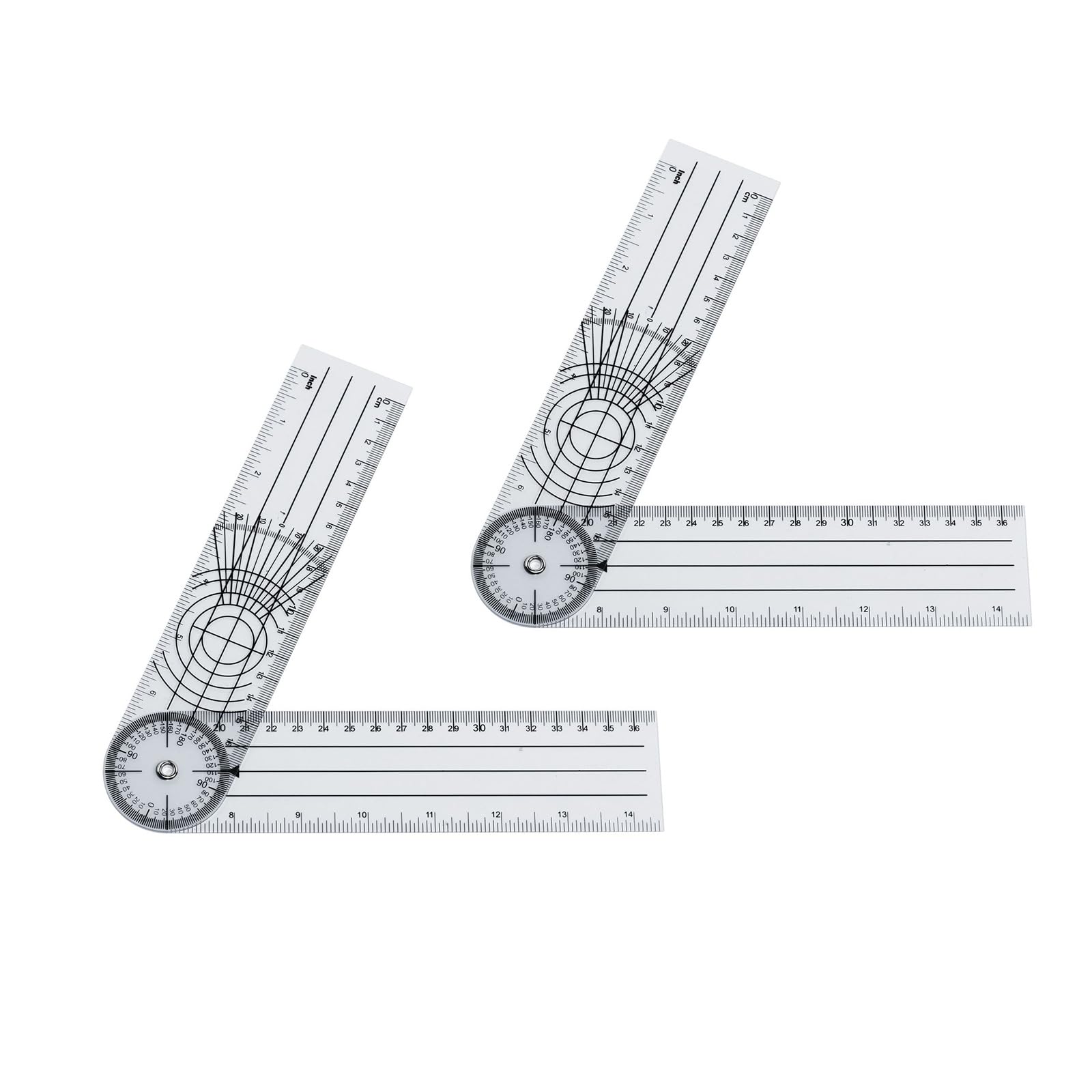 2Pcs High Accuracy 360 Degree Protractor Set with Clear Scale for Various Professional and Wide Applications Protractor Measuring Tool