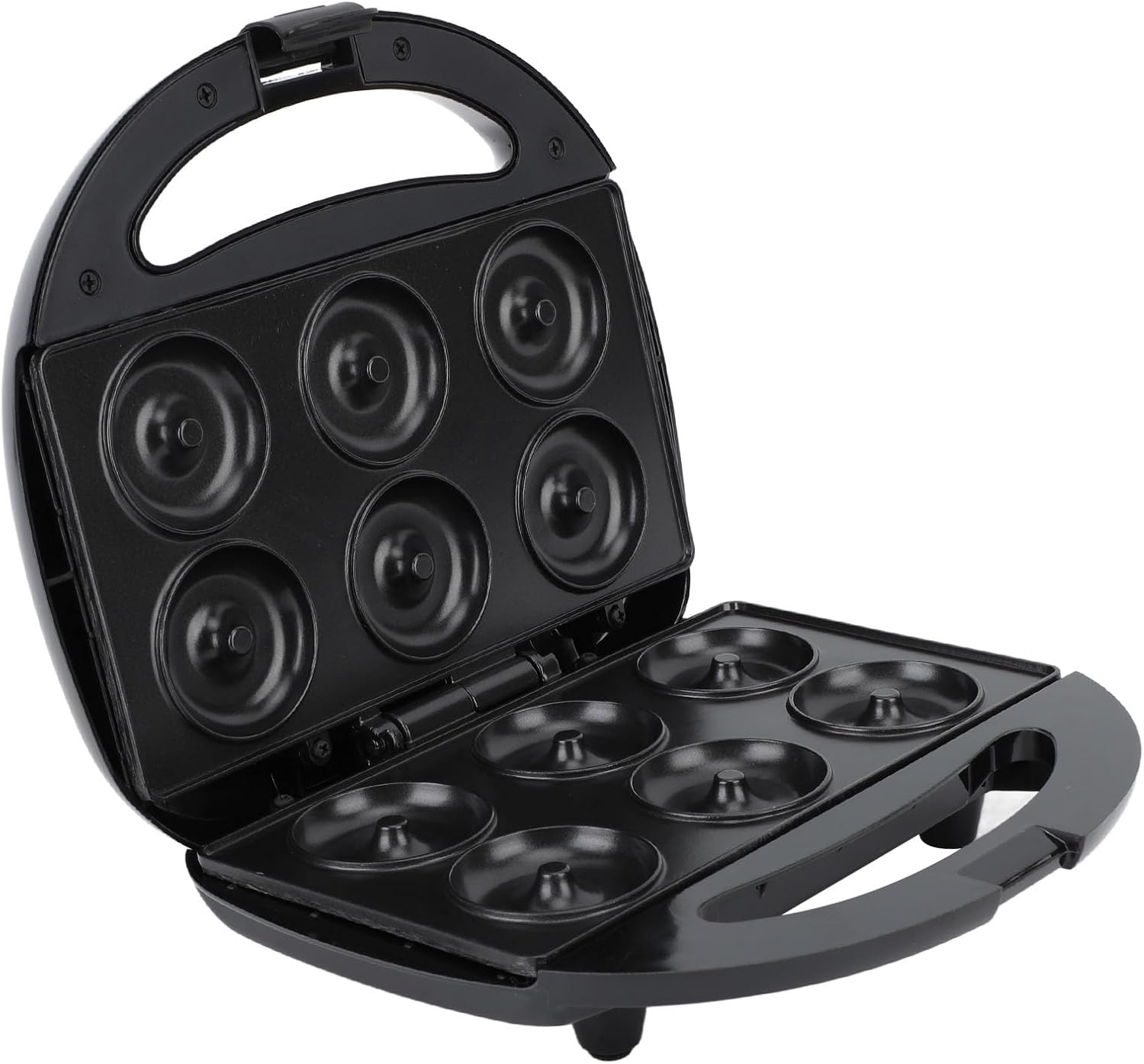 AUNMAS Mini Donut Maker, Electric Non Stick Surface with Double Sided Heating, Makes 7 Doughnuts for Kid Friendly Breakfast Snacks Desserts (US Plug 110V)