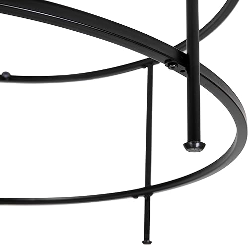 Miniatura 9 de Astoria Collection - Mesa de centro redonda, moderna mesa de centro de cristal transparente, marco dorado mate