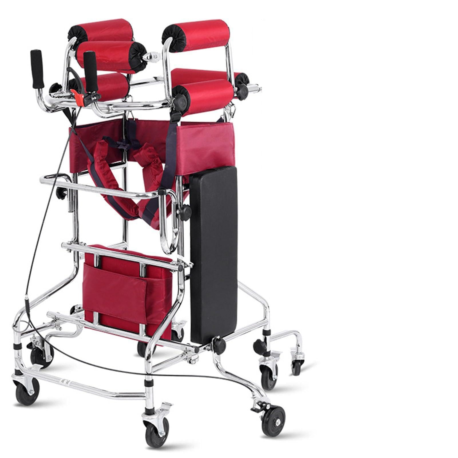 Pionowy chodzik dla seniorów z siedziskiem, rehabilitacja Hemiplegia, stojąca rama dla dorosłych, przenośna pomoc w chodzeniu, 10 poziomów regulacji wysokości, mężczyźni/kobiety
