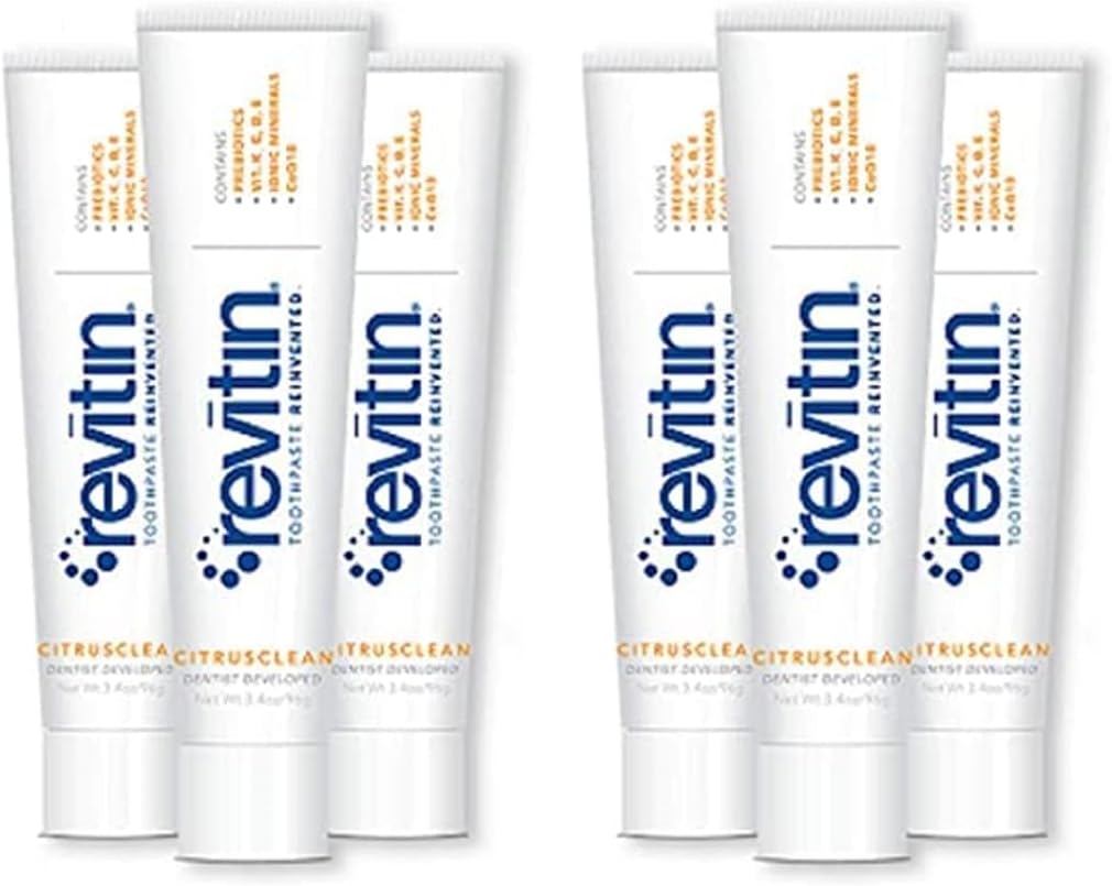 Revitin 2 PACK - Natural Toothpaste and Prebiotic Oral Therapy - Pack of 3