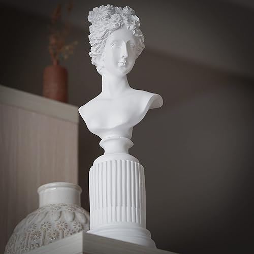 Miniatura 6 de Estatua de busto de diosa clásica decoración de mesa, mitología griega y romana, réplica de escultura de resina para interiores para el hogar y la