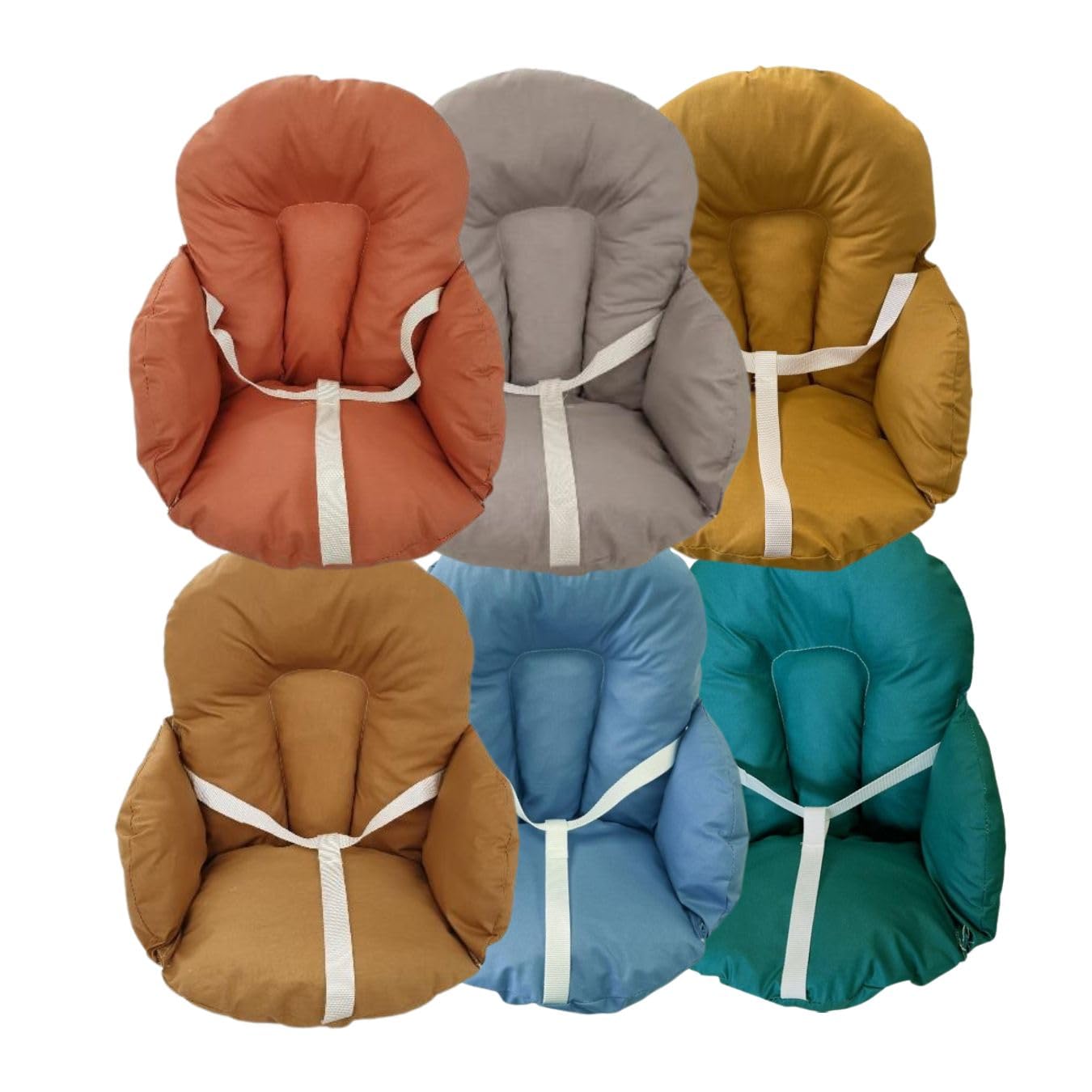 Easy Dort - Coussin de Chaise Haute bébé Coton Enduit Couleur - Lagon - Fabriqué en France