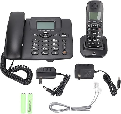 Miniatura 7 de ASHATA Sistema de teléfono inalámbrico con cable expandible compatible con DTMF, llamadas de 3 vías/identificador de llamada/llamada en espera, 1