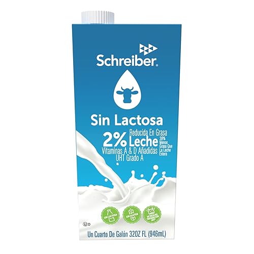 Miniatura 9 de Schreiber 2% libre de lactosa, leche estable, baja en grasa con vitamina A y D, 32 onzas (paquete de 6)