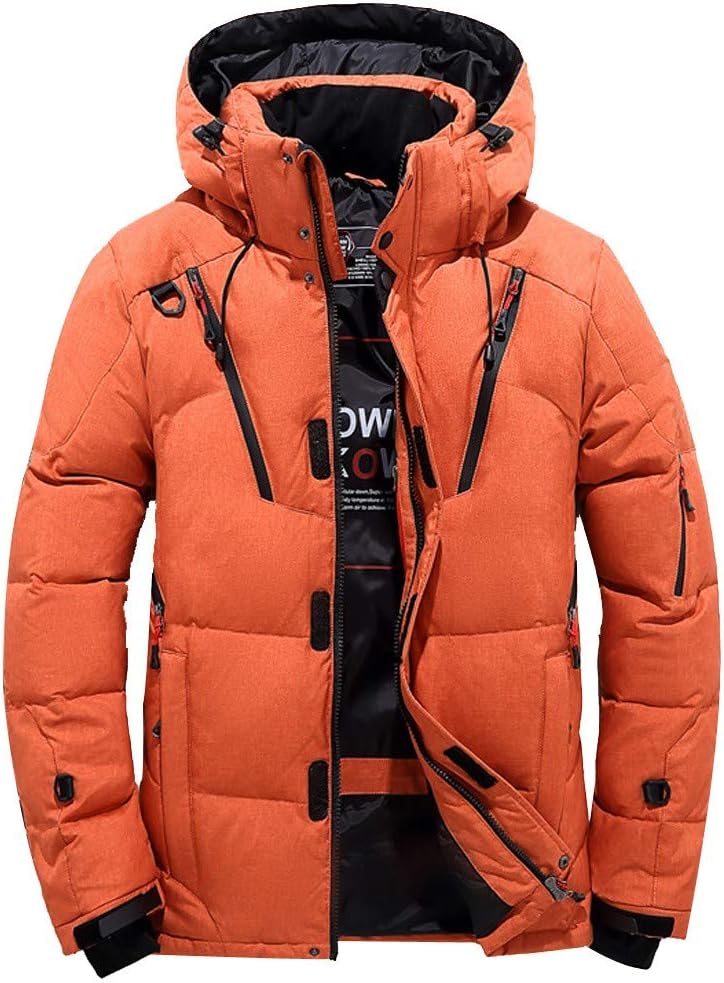 Dainzuy Men Casual Coat,Long Sleeve Zipper White Duck Down Outwear Top Down Jacket