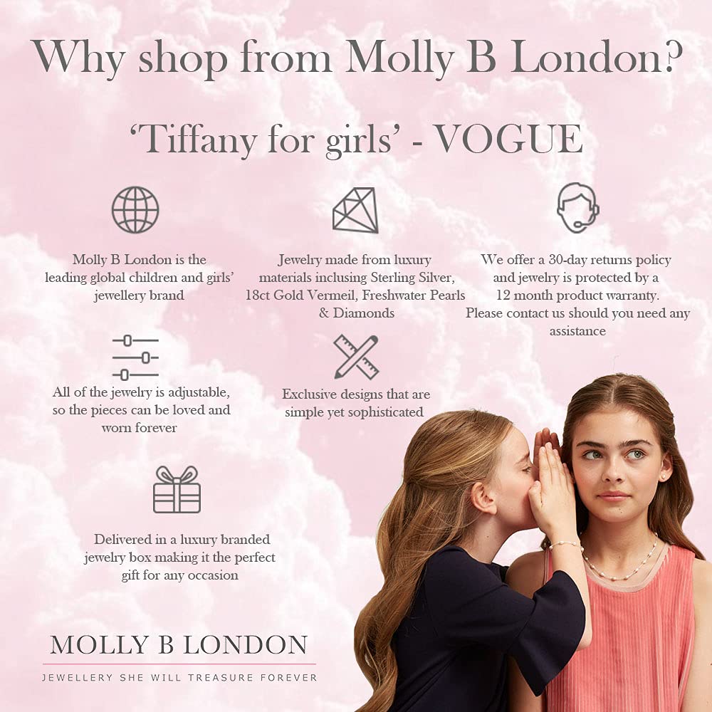 Molly Brown London - Braccialetto placcato oro 18 carati, con croce e scritta "Love", ideale per battesimo, comunione, per ragazze, damigelle d'onore e damigelle d'onore