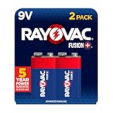 Fusion 9V Batteries (2 Pack), Alkaline 9 Volt Batteries