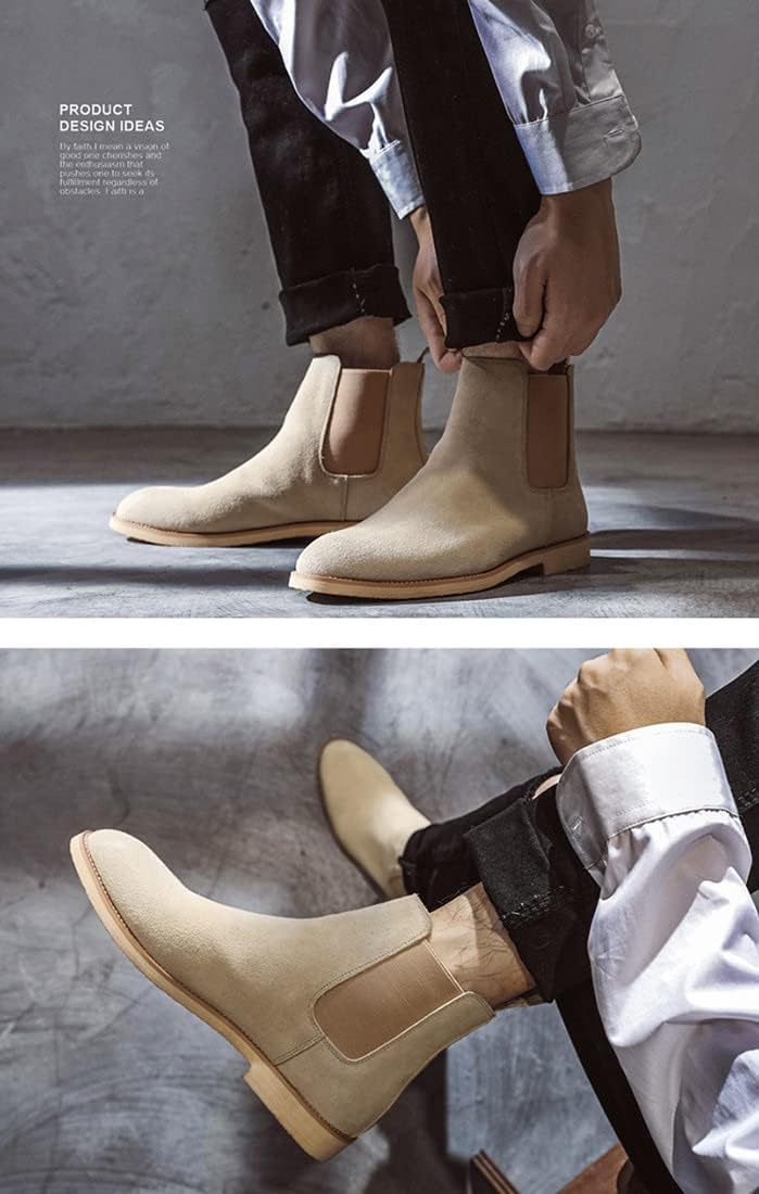 Santimon Leather Chelsea Boots for Men - Mens Slip On Dress Boots Casual Ankle Boots