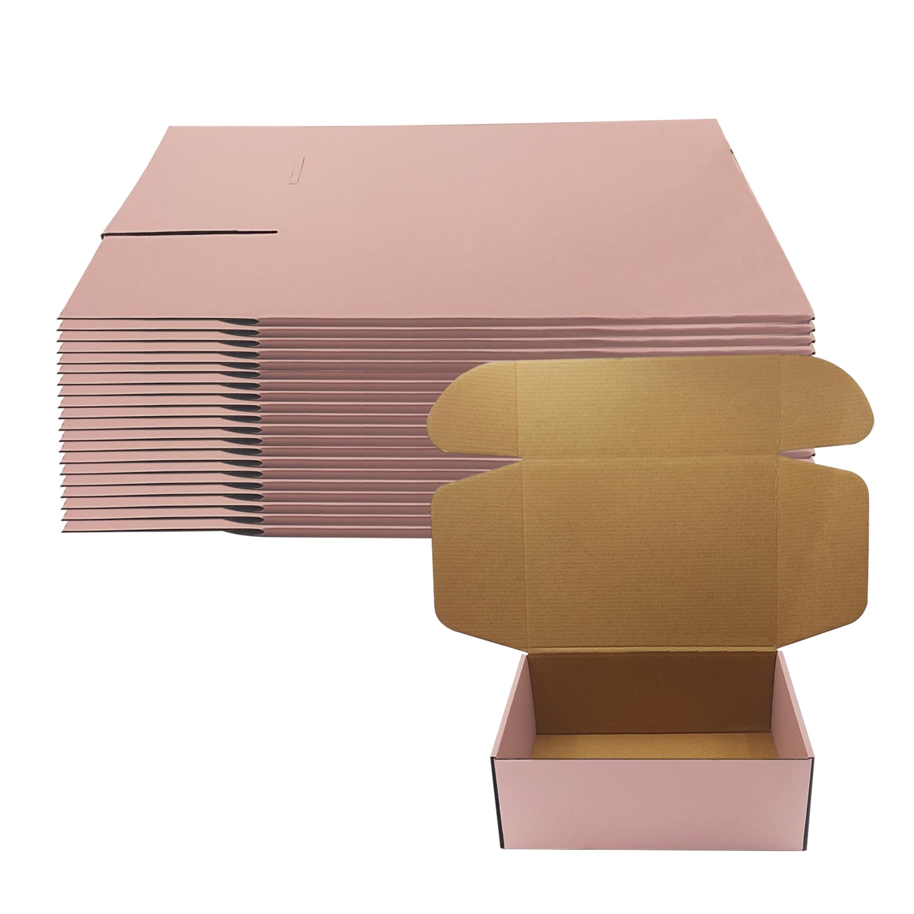 Pink Shipping Boxes 20 Pack 11x8x4 inch, Corrugated Gift Mailer Boxes