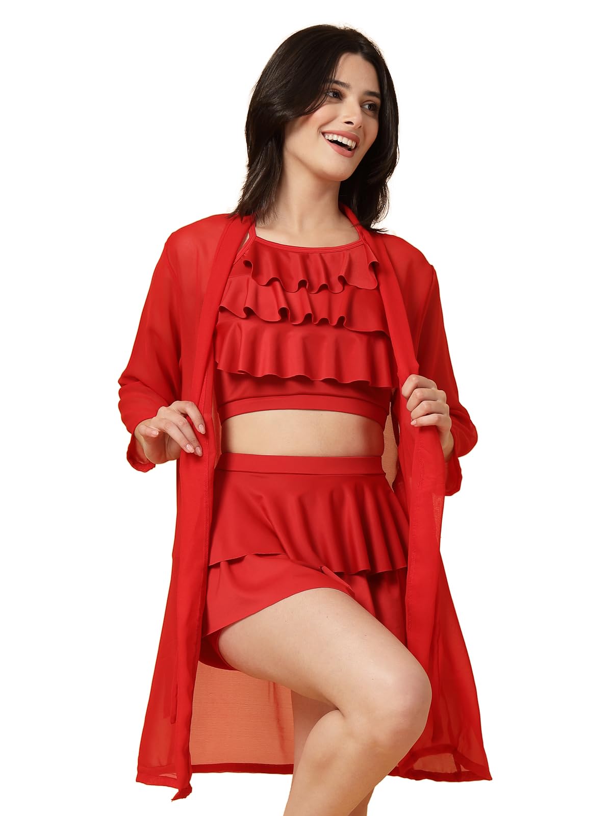 cukoo Swimwear Red Solid cover up Sarong-picture-13