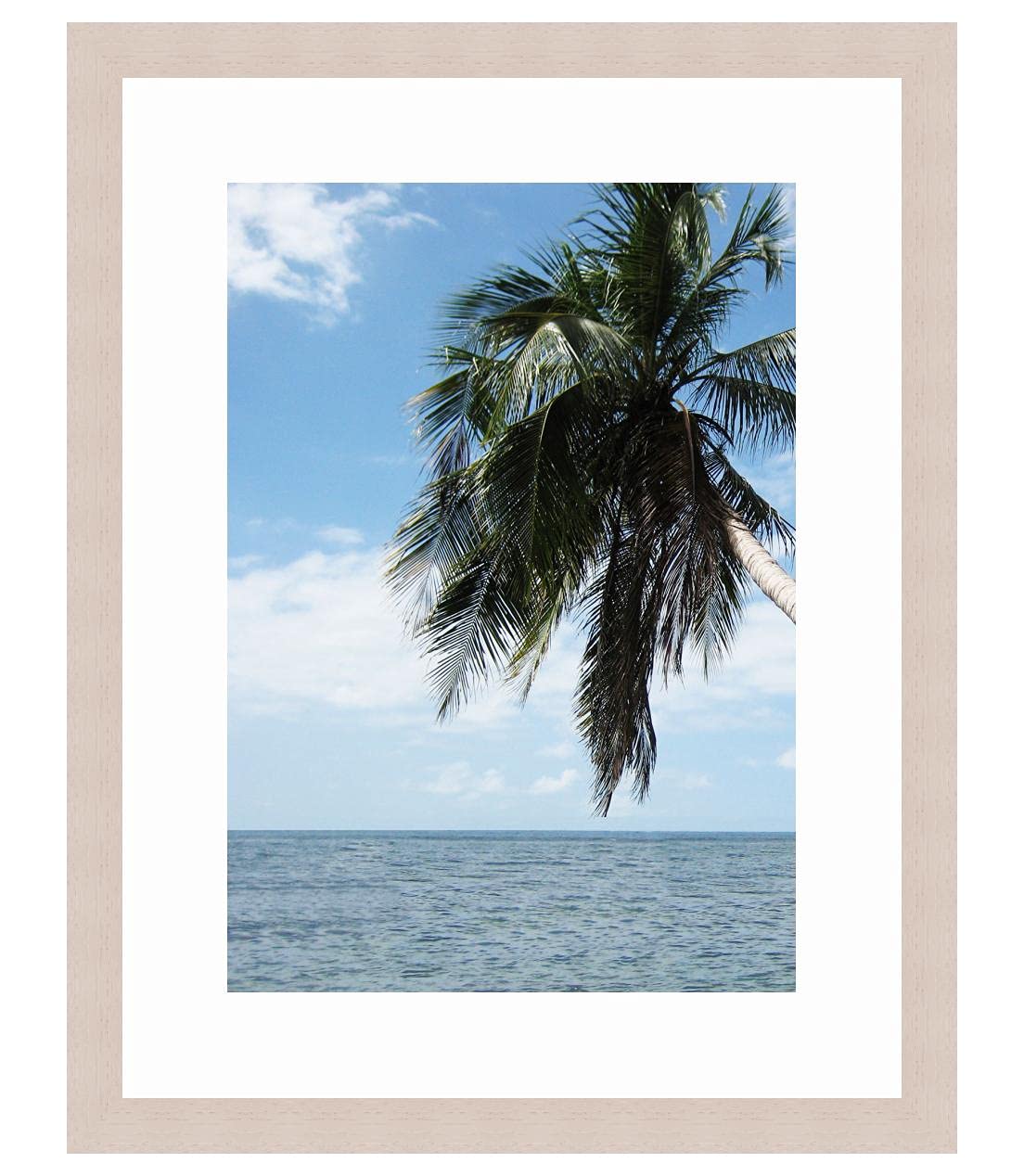 Cadre Photo avec Passe-Partout Super Blanc pour Image 34x55 cm ou 55 x 34 cm Cadres Blanc Cassé, 3 cm de Largeur, Cadre en Bois