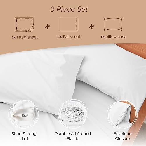 Miniatura 9 de Everyday Sábana bajera ajustable de percal y 1 funda de almohada sin sábana plana o superior, 100% algodón, bolsillo profundo de 15 pulgadas,