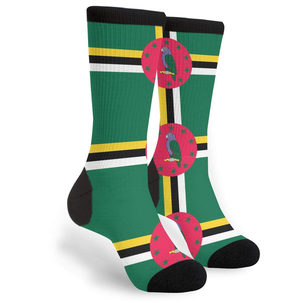 934 Novelty Walking Socks Dominica Flag Athletic Socks Casual Trainer Socks Unisex For Trekking Men Basketball 40Cm
