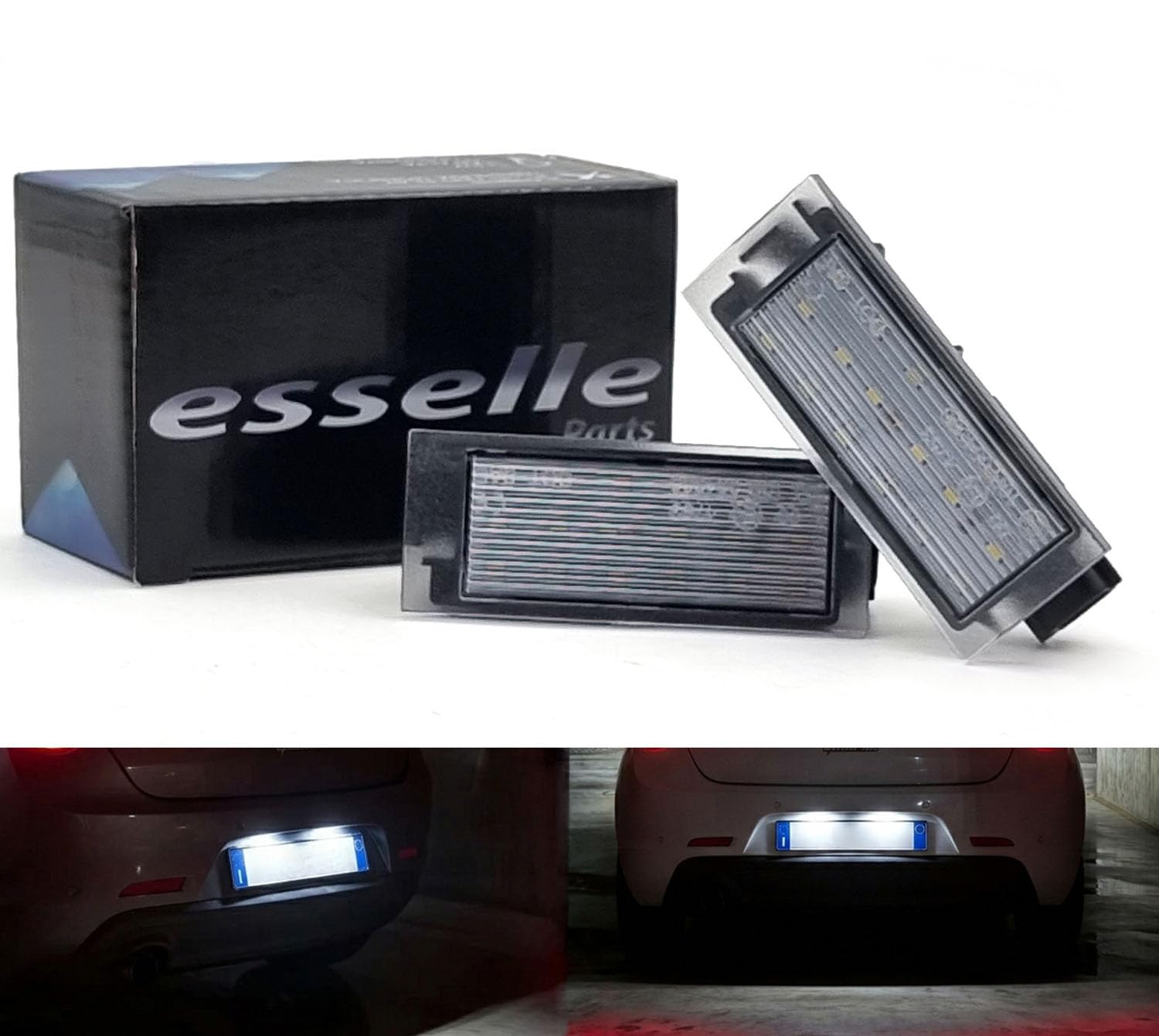 Placchette Luci Targa LED Compatibili con Renault Arkana Clio 3 Clio 4 Espace 5 Kadjar Kangoo 2 Koleos Laguna 2 Laguna 3 Master Megane 4 Talisman Twingo MK2 18 SMD CANBUS 6000K Bianco Plug & Play