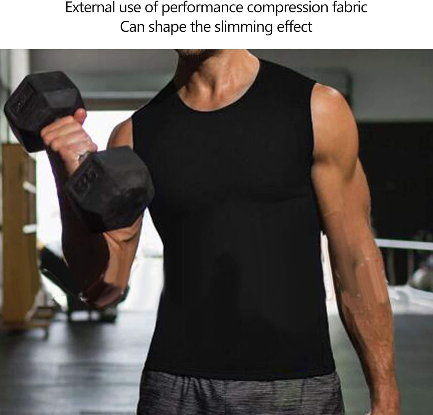 Sweat Vest for Men Workout Top Body Slimming Sauna Vest Shapewear Sauna Shirt Sweat Suit (4XL/5XL) - Image 3