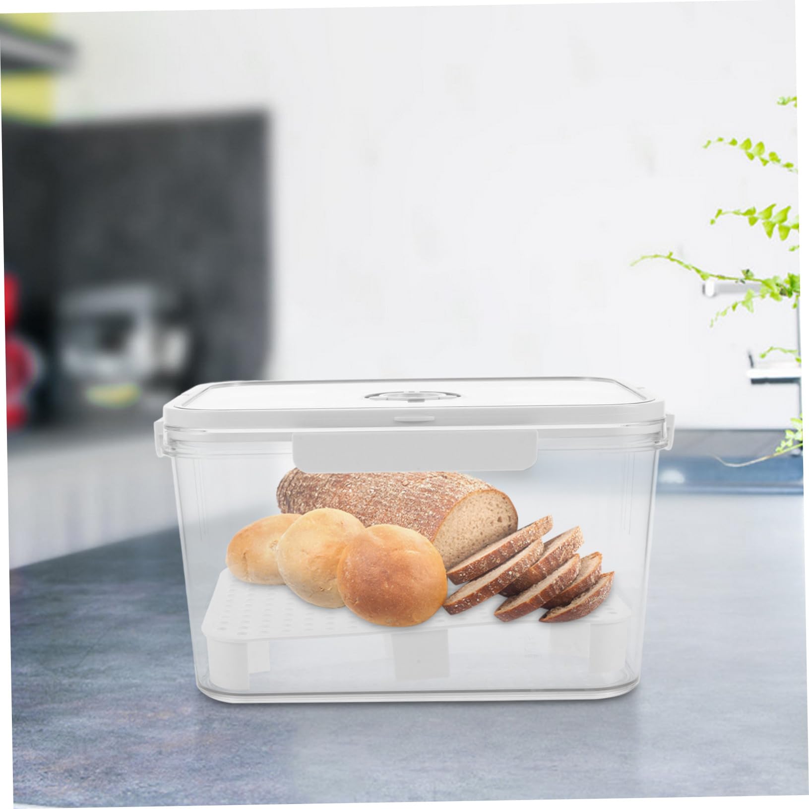 Cabilock Luftdichte Brotdose mit Zeitaufzeichnung und Praktischem Tragegriff Große Aufbewahrungsbox für Brot Gebäck und Lebensmittel Frischhaltebehälter für Küche und Kühlschrank