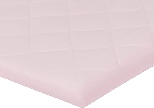 Vista 10 de Paquete de 2 sábanas de colchón n Play, 100% algodón percal, suaves, portátiles, para cuna, para niñas con búhos/corazones y diseño rosa sólido