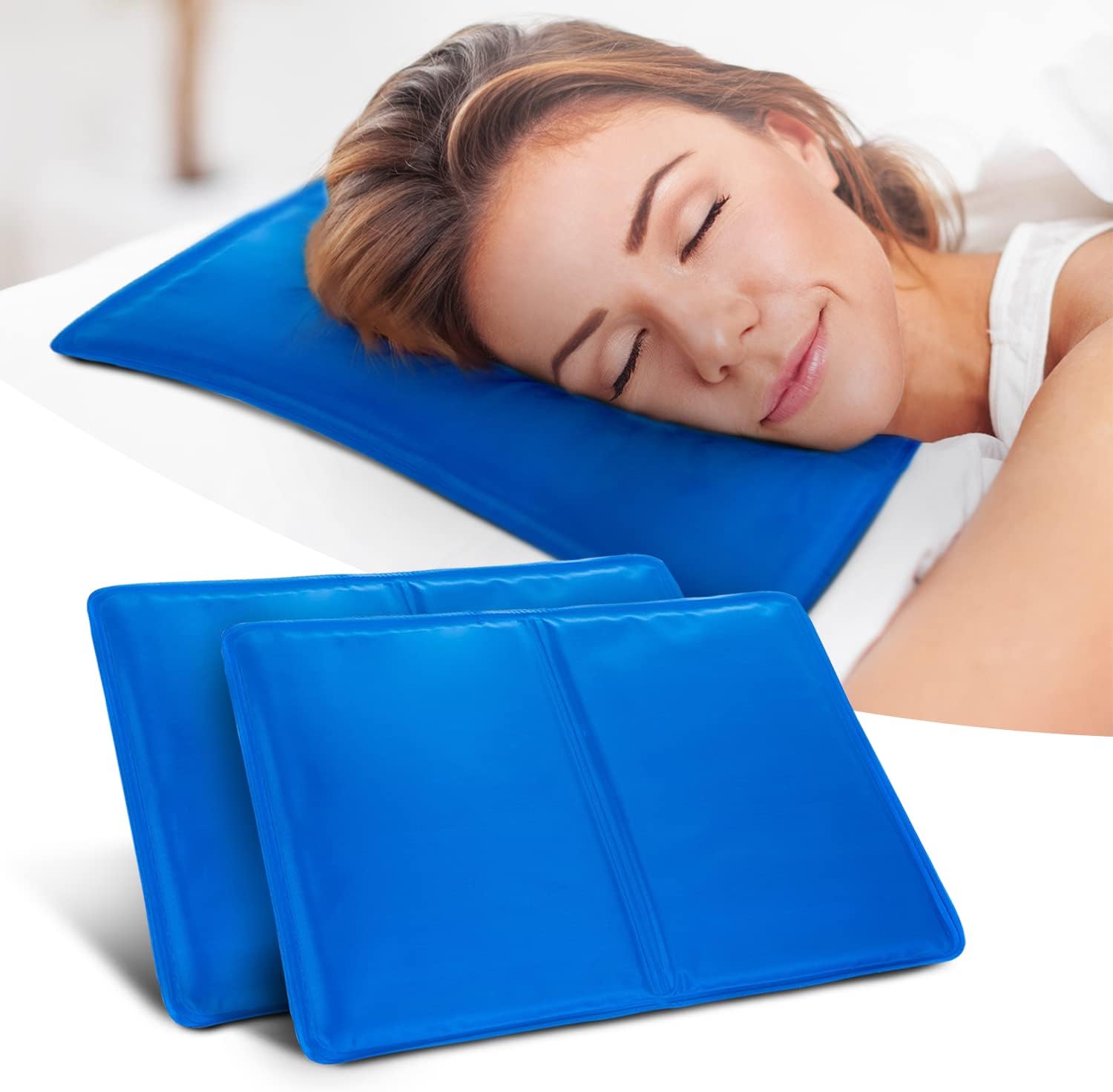 KEPLIN 2X Cooling Gel Pillows LARGE - Improving Sleep, Flu & Fevers, Migraine Headaches