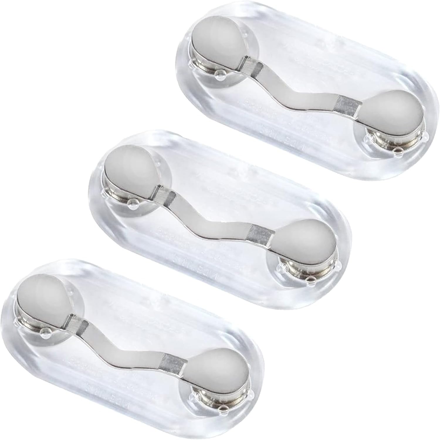Readerest Magnetic Glasses Holder (3 Pack), Magnet Clip for Readers, Sunglasses & Work Badges, Glasses Holders for Men & Women, Eyewear Accessory Made in the USA (Stainless Steel)