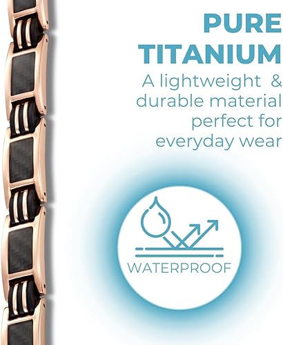 Miniatura 4 de Willis Judd Pulseras para hombres Titanium Mens pulsera negro fibra de carbono tamaño ajustable