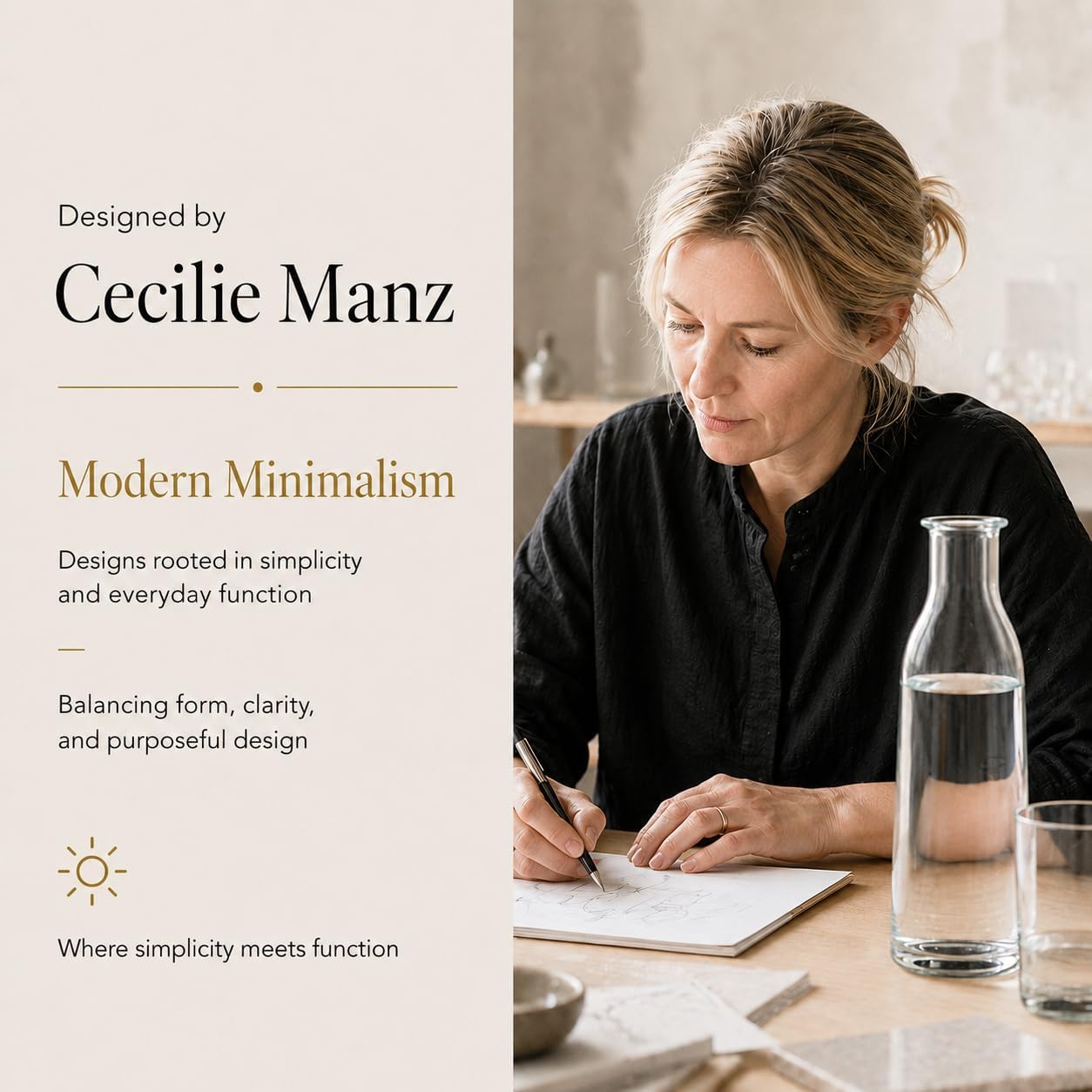 Holmegaard Minima Bottle with Lid, Clear, 12.6"H x 3.7"D, 47.3 oz, Designed by Cecilie Manz, Gift Box Included