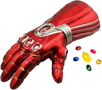 UONIFANS LED Light Up Iron Man Infinity Gauntlet Props for Halloween Cosplay Detachable Red for Kids