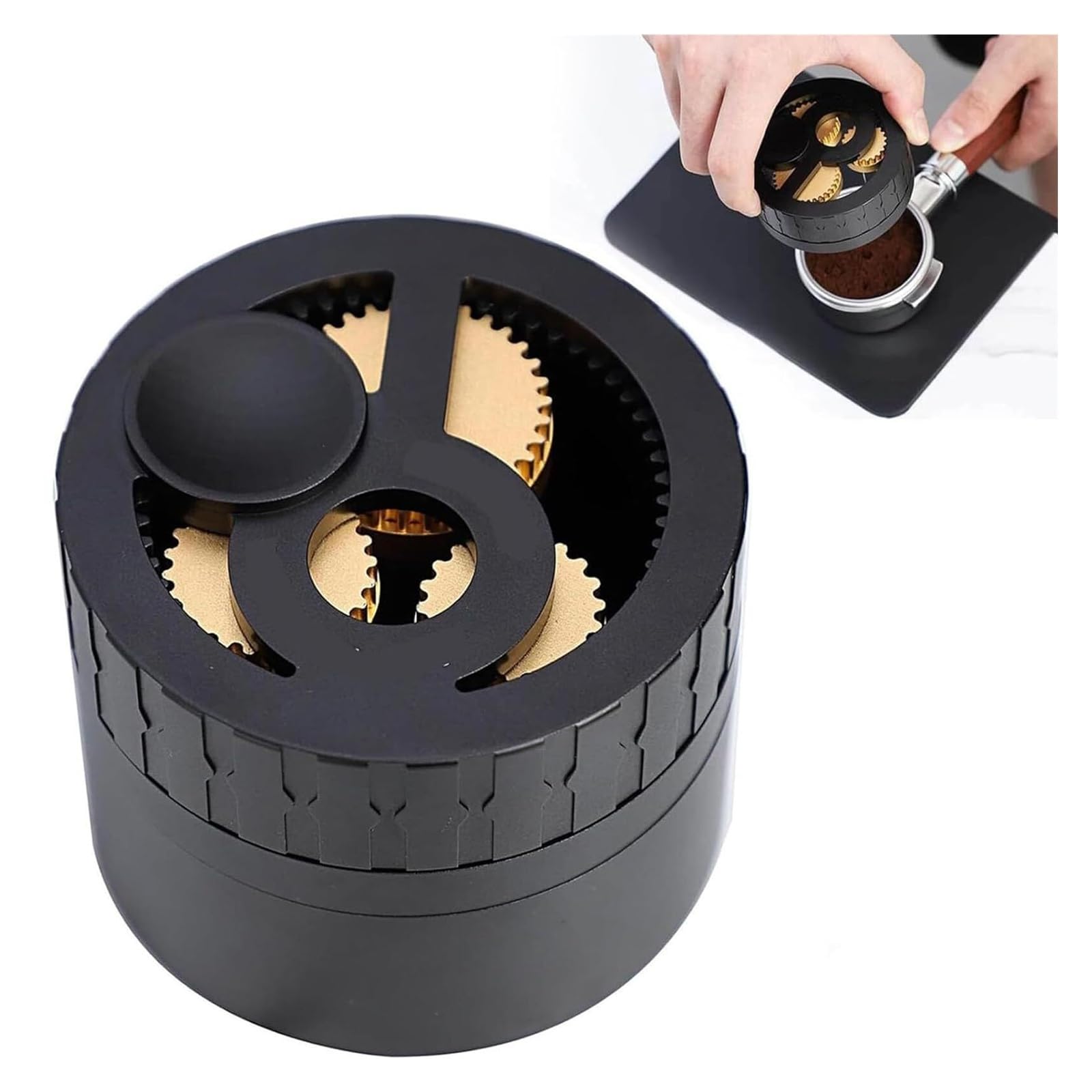 Herramienta de distribución de café expreso, múltiples 51 mm 53/54 mm 58 mm for el hogar y la cafetería, agitador de café con 10 agujas de acero inoxidable(58mm)