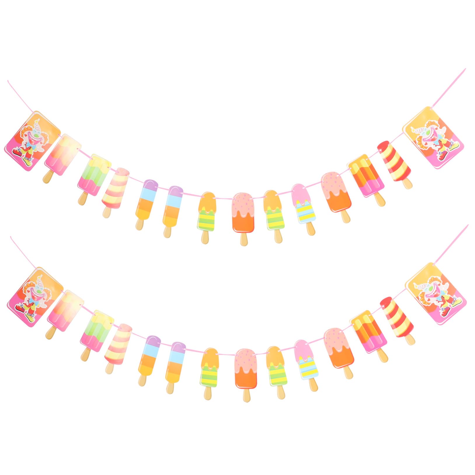 GARIOUANS Hawaii Party Ice Pop Banner Decoration 2m Colorful Ice Lolly Hanging Garland for Summer Festival and Tropical Beach Party