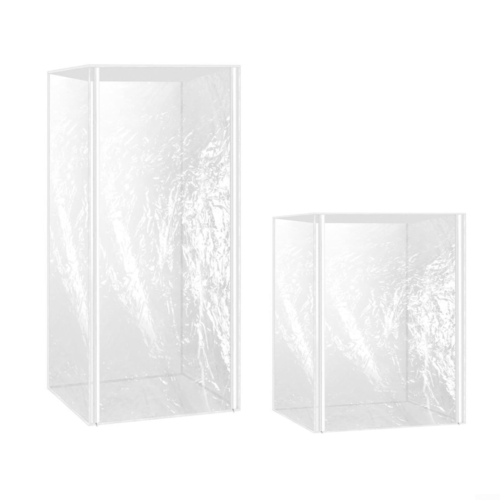 2 fundas transparentes de PVC con tres cremalleras para un fácil acceso y visualización clara, se adapta a estantes de 20 o 10 capas en cocinas, panaderías o cafeterías