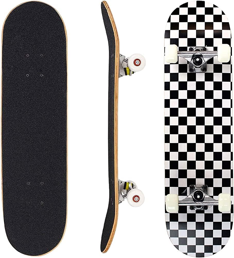 31 Professional Complete Skateboard 7-Layer Maple Deck ABEC-7 Bearings PU Wheels for Teens Adults Beginners and Kids