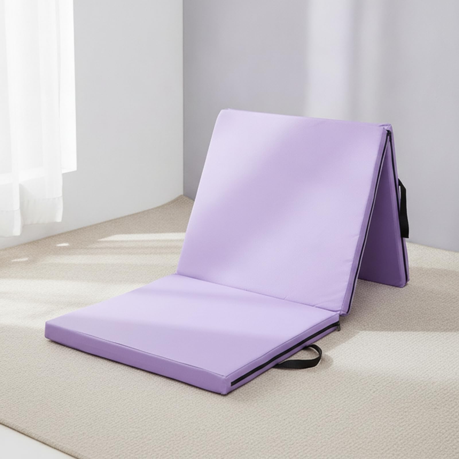 LOVIVER Tappetino Pieghevole Fitness Materassino Allenamento Ginnastica Stretching Materassino Palestra Portatile Imbottitura 5 Cm Maniglie Trasporto