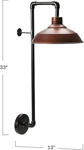 Miniatura 9 de Creative Co-Op EC0844 - Aplique de pared con pantalla redonda de metal, color negro