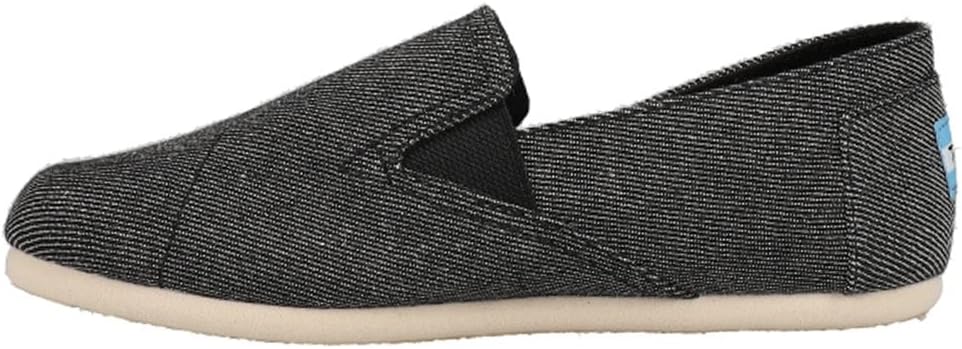 TOMS Women's Redondo Loafer Flat 5 Black Twill Chambray