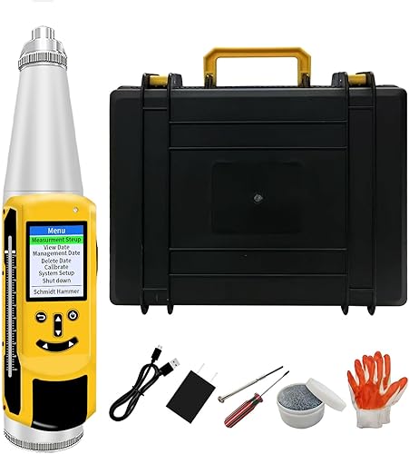 Herramienta del medidor de prueba del resiliómetro del probador del martillo del rebote del concreto de Digitaces, probador de fuerza concreta OLED,