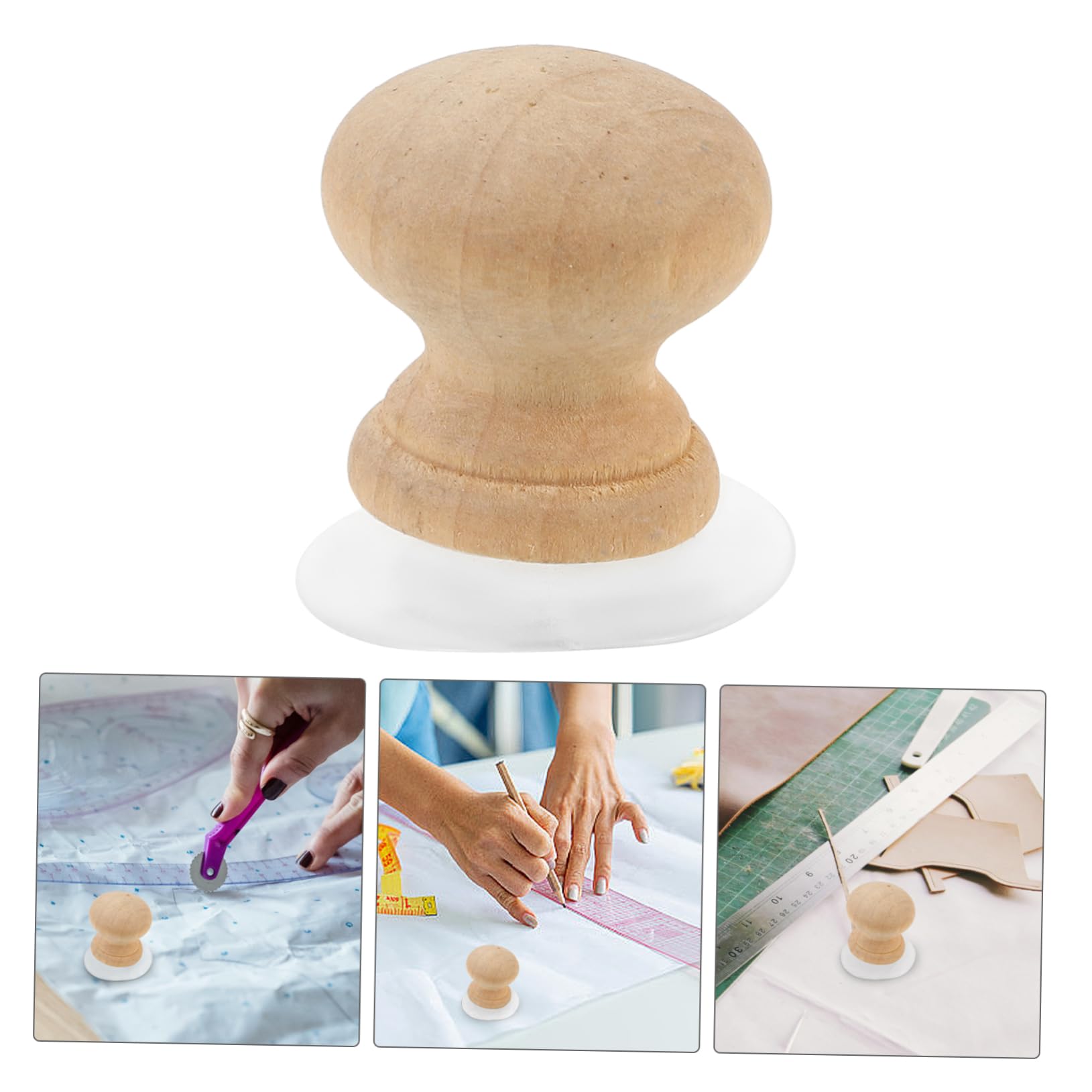 Gadpiparty 4 Piezas regla de succión titular de la regla de acolchado tela de costura herramientas de suministros de acolchado Madera Beige