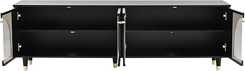 Miniatura 9 de LUMISOL Soporte de TV moderno Mid-Century para TV de 75 pulgadas, centro de entretenimiento con 2 cajones y gabinetes, consola de TV de madera con