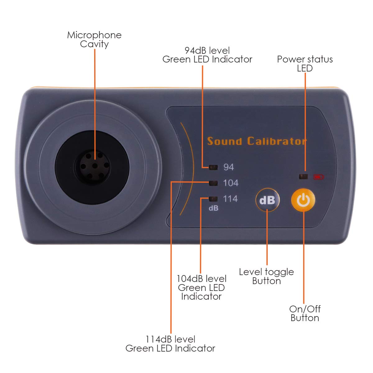 Digital Sound Calibratore 94db E 114db Per 1/2" E 1" Pollice (30dB ~ 130dB)