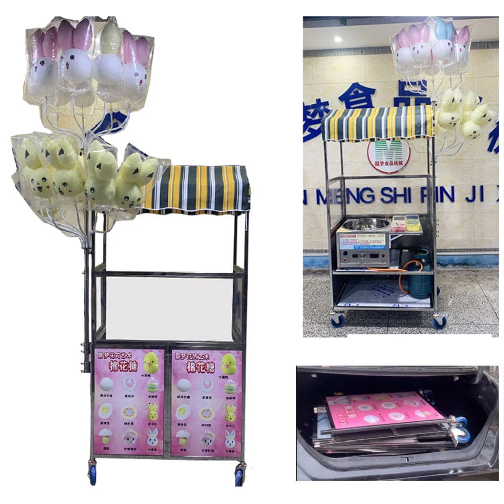 Zuckerwatte-Maschine, kommerzieller faltbarer Wagen für Zuckerwatte, Tischzuckermaschine, perfekt für Partys und Veranstaltungen