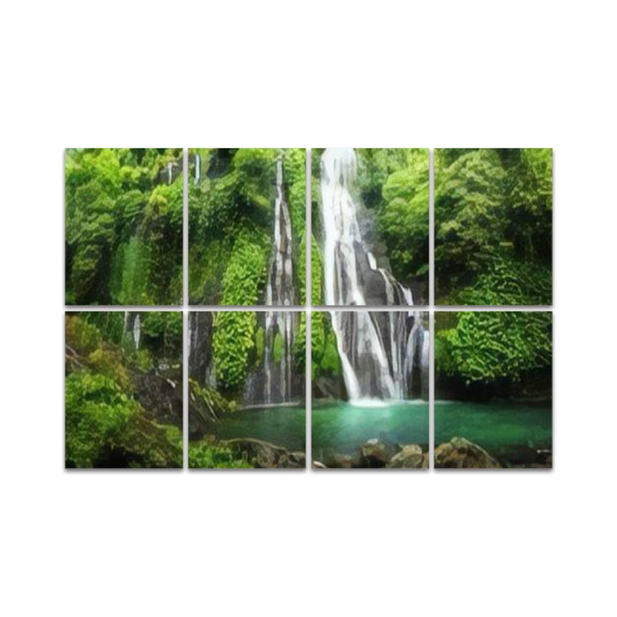 Art Acoustic Panels,Jungle waterfall cascade tropical rock turquoise blue pond Its name Acoustical Soundproof Wall Panel with Self-Adhesive Decorative Sound Absorbing Panel Acoustic Treatment