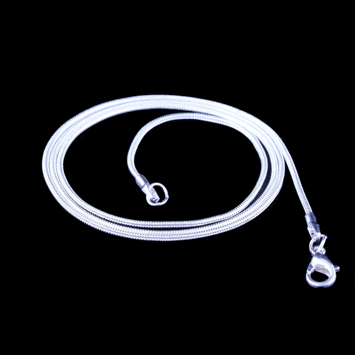 Naszyjnik z łańcuszkiem wężowym, biały, rozjaśniający, 24 szt., posrebrzany 925, 1,2 mm, DIY, błyszczące ogniwo z karabińczykami, do produkcji biżuterii