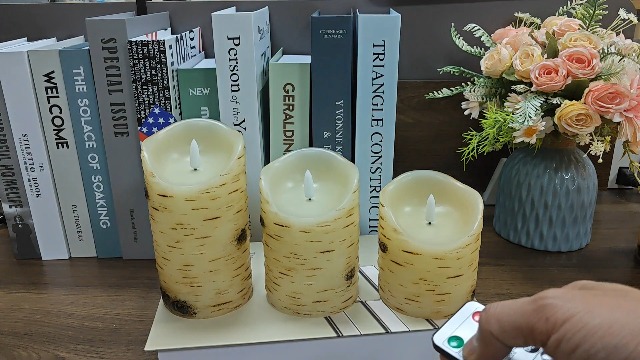 Amazon.com: qinxiang Flameless Candles LED Candles Birch Bark Set