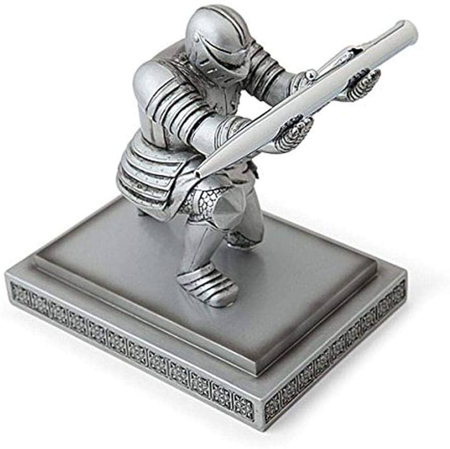 MACLARONX ニーリングナイトペンホルダー Amazon.com: MACLARONX Kneeling Knight Pen Holder with Sword