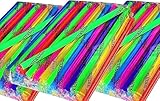 50 SMOOTHIE STRAWS! ASSORTED NEON - SUPER-WIDE(TM) 1/2
