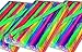 50 SMOOTHIE STRAWS! ASSORTED NEON - SUPER-WIDE(TM) 1/2" X 10 1/2"! Poly Bagged. Flat Ended, Safe and Sanitary. Trendy and Fun!